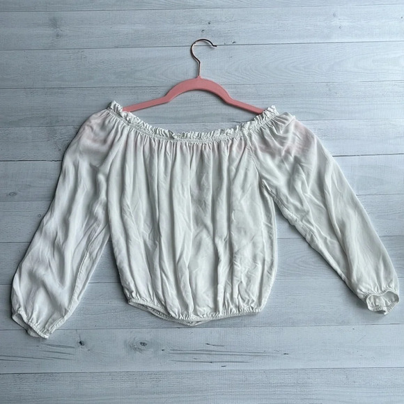 Brandy Melville White Off the Shoulder Top OS - Picture 2 of 3